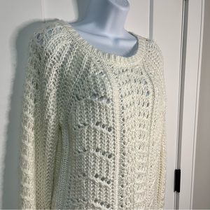 Loft // White Cream Colored Knit Warm Winter Sweater